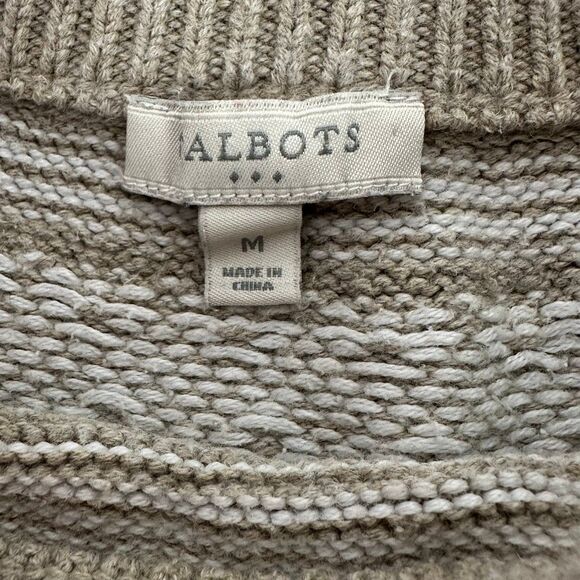 Talbots Women’s Pullover Fair Isle size Medium Beige White Sweater - Picture 5 of 6